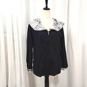 Allyson Whitmore Lighweight Jacket Animal Print Womens Size L Cotton Poly Blend‎